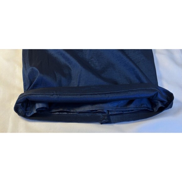 ADRIANNA PAPELL Blue Shimmer Sheath Dress 8 Ruched Split Neck Party Cocktail NEW - Picture 8 of 14